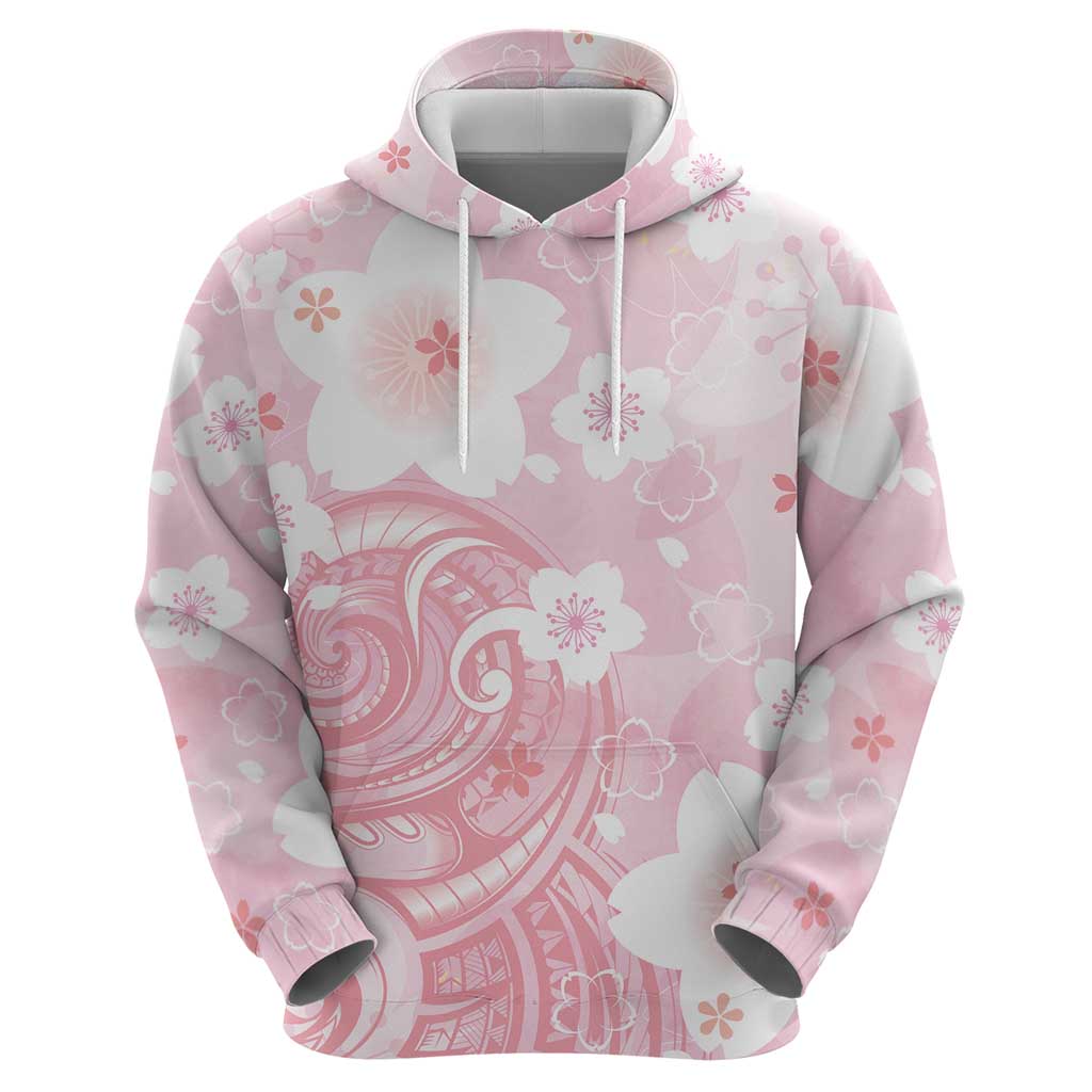 Japan Sakura Floral with Polynesian Vibe Hoodie LT9 - Polynesian Pride