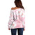 Japan Sakura Floral with Polynesian Vibe Off Shoulder Sweater