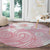 Japan Sakura Floral with Polynesian Vibe Round Carpet