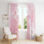 Japan Sakura Floral with Polynesian Vibe Window Curtain