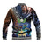 Marshall Islands Kwajalein Atoll Baseball Jacket Plumeria Sea Turtle with Polynesian Tribal