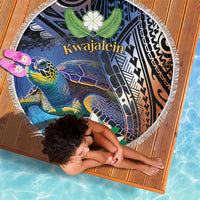 Marshall Islands Kwajalein Atoll Beach Blanket Plumeria Sea Turtle with Polynesian Tribal LT9 - Polynesian Pride