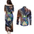 Marshall Islands Kwajalein Atoll Couples Matching Puletasi and Long Sleeve Button Shirt Plumeria Sea Turtle with Polynesian Tribal