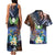 Marshall Islands Kwajalein Atoll Couples Matching Tank Maxi Dress and Hawaiian Shirt Plumeria Sea Turtle with Polynesian Tribal