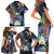 Marshall Islands Kwajalein Atoll Family Matching Short Sleeve Bodycon Dress and Hawaiian Shirt Plumeria Sea Turtle with Polynesian Tribal