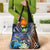 Marshall Islands Kwajalein Atoll Grocery Bag Plumeria Sea Turtle with Polynesian Tribal