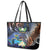 Marshall Islands Kwajalein Atoll Leather Tote Bag Plumeria Sea Turtle with Polynesian Tribal