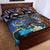 Marshall Islands Kwajalein Atoll Quilt Bed Set Plumeria Sea Turtle with Polynesian Tribal