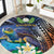 Marshall Islands Kwajalein Atoll Round Carpet Plumeria Sea Turtle with Polynesian Tribal