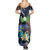 Marshall Islands Kwajalein Atoll Summer Maxi Dress Plumeria Sea Turtle with Polynesian Tribal