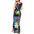 Marshall Islands Kwajalein Atoll Tank Maxi Dress Plumeria Sea Turtle with Polynesian Tribal