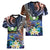 Marshall Islands Kwajalein Atoll Women V-Neck T-Shirt Plumeria Sea Turtle with Polynesian Tribal