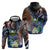 Marshall Islands Kwajalein Atoll Zip Hoodie Plumeria Sea Turtle with Polynesian Tribal