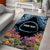 Personalised Nukuoro Micronesia Atoll Area Rug with Pacific Coral Reef