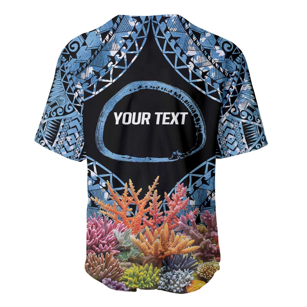 Personalised Nukuoro Micronesia Atoll Baseball Jersey with Pacific Coral Reef LT9 - Polynesian Pride
