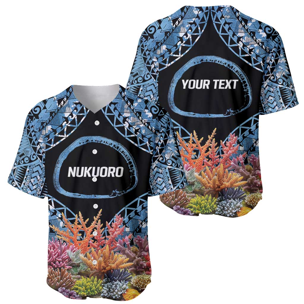 Personalised Nukuoro Micronesia Atoll Baseball Jersey with Pacific Coral Reef LT9 - Polynesian Pride