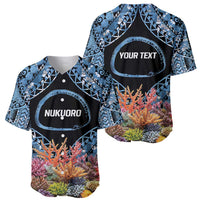 Personalised Nukuoro Micronesia Atoll Baseball Jersey with Pacific Coral Reef LT9 - Polynesian Pride