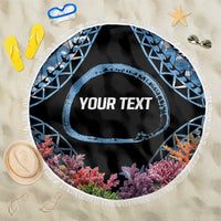 Personalised Nukuoro Micronesia Atoll Beach Blanket with Pacific Coral Reef LT9 One Size 150cm Blue - Polynesian Pride