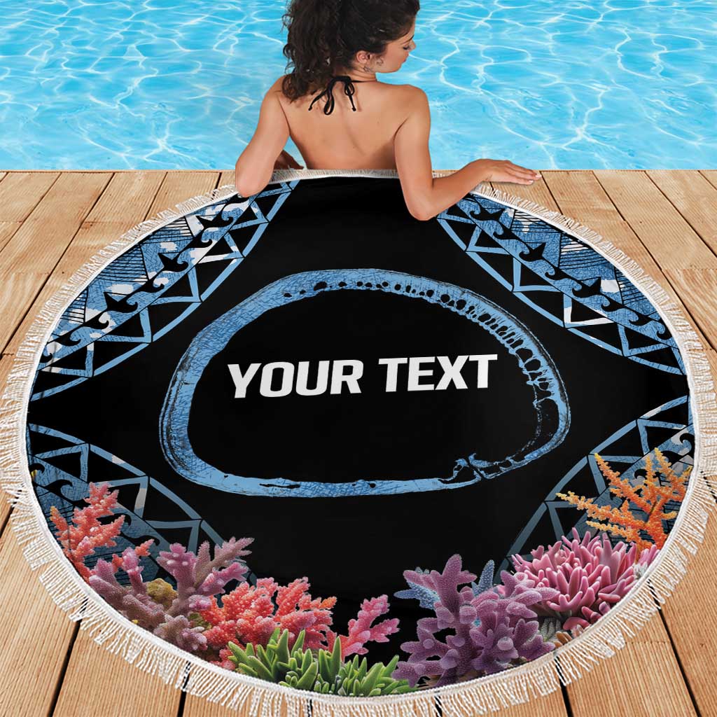 Personalised Nukuoro Micronesia Atoll Beach Blanket with Pacific Coral Reef LT9 - Polynesian Pride