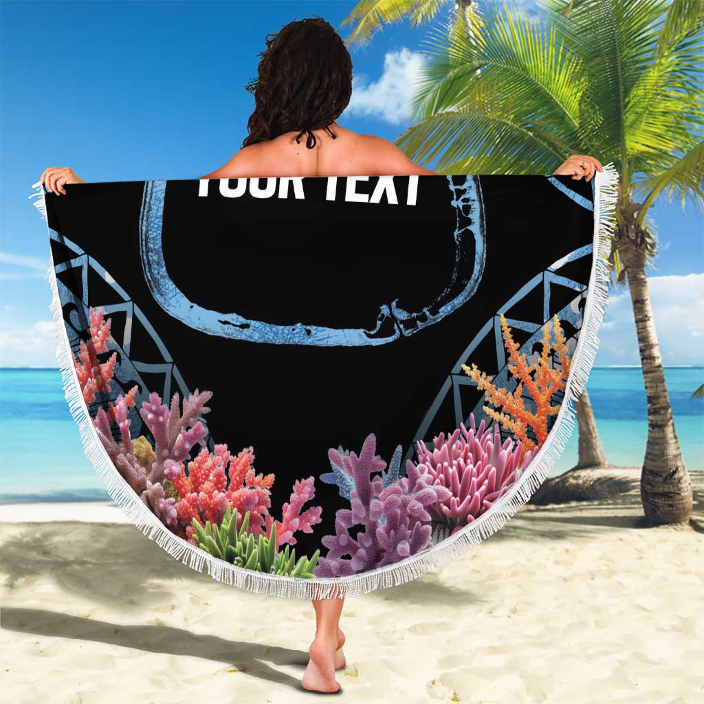 Personalised Nukuoro Micronesia Atoll Beach Blanket with Pacific Coral Reef LT9 - Polynesian Pride