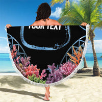 Personalised Nukuoro Micronesia Atoll Beach Blanket with Pacific Coral Reef LT9 - Polynesian Pride