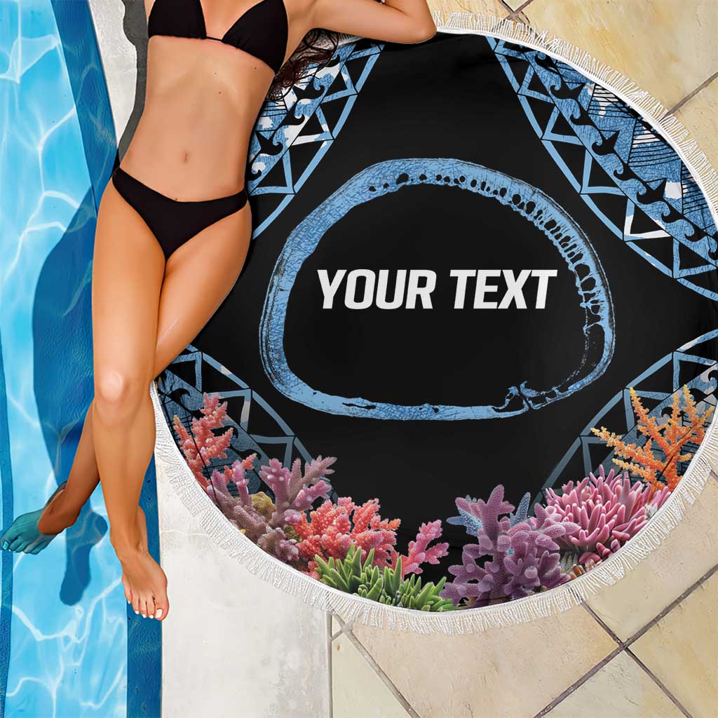 Personalised Nukuoro Micronesia Atoll Beach Blanket with Pacific Coral Reef LT9 - Polynesian Pride