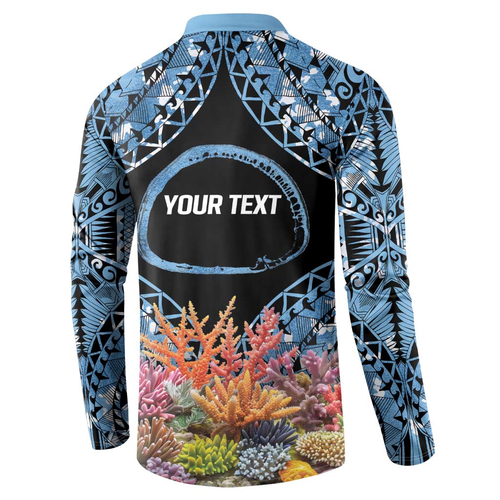 Personalised Nukuoro Micronesia Atoll Button Sweatshirt with Pacific Coral Reef LT9 - Polynesian Pride