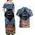 Personalised Nukuoro Micronesia Atoll Couples Matching Off Shoulder Maxi Dress and Hawaiian Shirt with Pacific Coral Reef