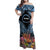 Personalised Nukuoro Micronesia Atoll Family Matching Off Shoulder Maxi Dress and Hawaiian Shirt with Pacific Coral Reef