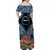 Personalised Nukuoro Micronesia Atoll Family Matching Off Shoulder Maxi Dress and Hawaiian Shirt with Pacific Coral Reef