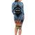 Personalised Nukuoro Micronesia Atoll Long Sleeve Bodycon Dress with Pacific Coral Reef