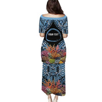 Personalised Nukuoro Micronesia Atoll Puletasi with Pacific Coral Reef LT9 - Polynesian Pride