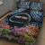 Personalised Nukuoro Micronesia Atoll Quilt Bed Set with Pacific Coral Reef