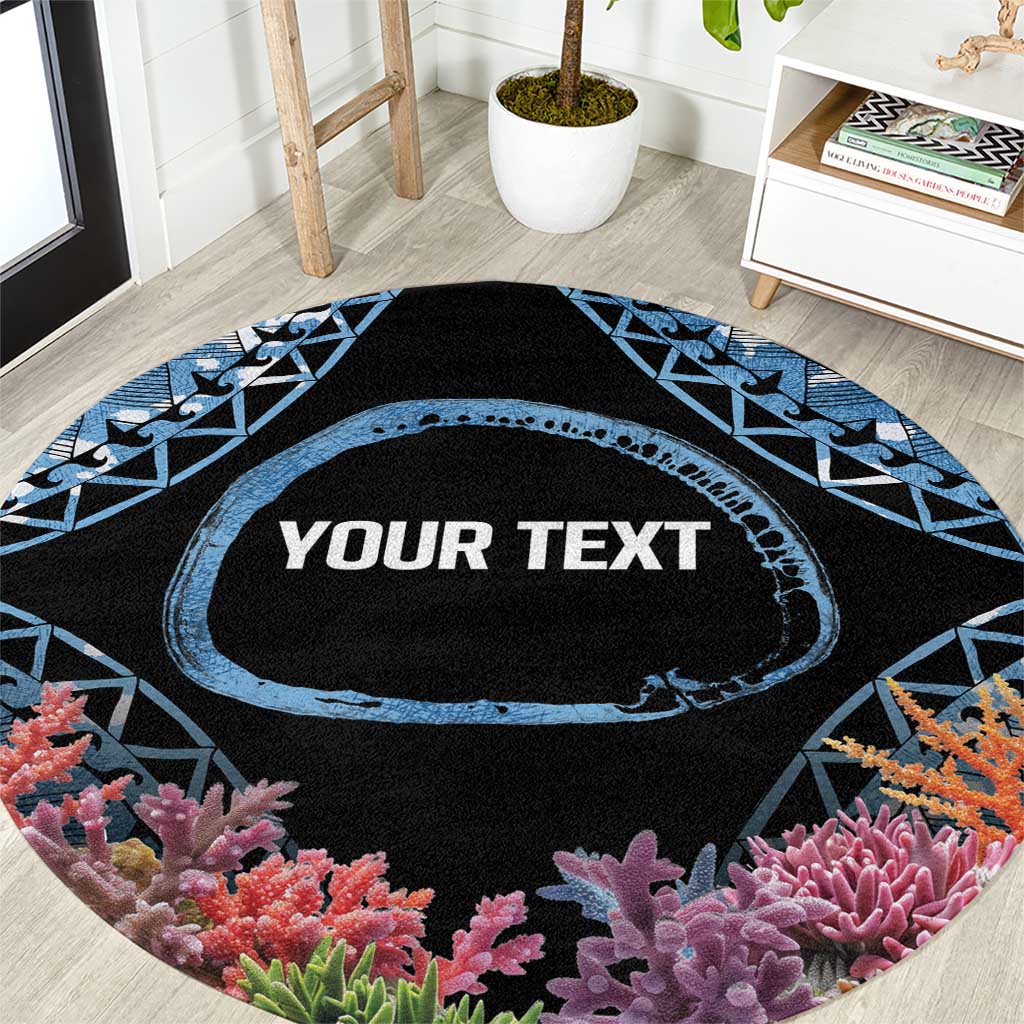 Personalised Nukuoro Micronesia Atoll Round Carpet with Pacific Coral Reef LT9 Blue - Polynesian Pride