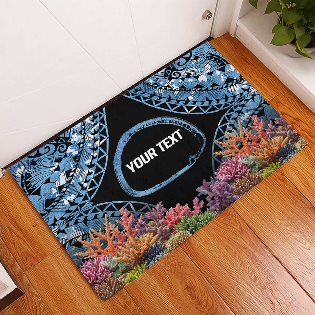 Personalised Nukuoro Micronesia Atoll Rubber Doormat with Pacific Coral Reef LT9 - Polynesian Pride