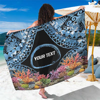 Personalised Nukuoro Micronesia Atoll Sarong with Pacific Coral Reef LT9 One Size 44 x 66 inches Blue - Polynesian Pride