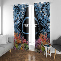 Personalised Nukuoro Micronesia Atoll Window Curtain with Pacific Coral Reef LT9 With Grommets Blue - Polynesian Pride