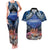 Penrhyn aka Tongareva Cook Islands Atoll Personalised Couples Matching Tank Maxi Dress and Hawaiian Shirt with Pacific Coral Reef Blue Vibe