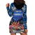 Penrhyn aka Tongareva Cook Islands Atoll Personalised Hoodie Dress with Pacific Coral Reef Blue Vibe