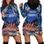 Penrhyn aka Tongareva Cook Islands Atoll Personalised Hoodie Dress with Pacific Coral Reef Blue Vibe