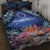 Penrhyn aka Tongareva Cook Islands Atoll Personalised Quilt Bed Set with Pacific Coral Reef Blue Vibe