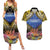 Penrhyn aka Tongareva Cook Islands Atoll Personalised Couples Matching Summer Maxi Dress and Hawaiian Shirt with Pacific Coral Reef Gold Vibe