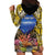 Penrhyn aka Tongareva Cook Islands Atoll Personalised Hoodie Dress with Pacific Coral Reef Gold Vibe