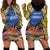 Penrhyn aka Tongareva Cook Islands Atoll Personalised Hoodie Dress with Pacific Coral Reef Gold Vibe