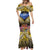 Penrhyn aka Tongareva Cook Islands Atoll Personalised Mermaid Dress with Pacific Coral Reef Gold Vibe