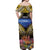 Penrhyn aka Tongareva Cook Islands Atoll Personalised Off Shoulder Maxi Dress with Pacific Coral Reef Gold Vibe