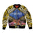 Penrhyn aka Tongareva Cook Islands Atoll Personalised Sleeve Zip Bomber Jacket with Pacific Coral Reef Gold Vibe