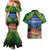 Penrhyn aka Tongareva Cook Islands Atoll Personalised Couples Matching Mermaid Dress and Hawaiian Shirt with Pacific Coral Reef Green Vibe