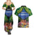 Penrhyn aka Tongareva Cook Islands Atoll Personalised Couples Matching Summer Maxi Dress and Hawaiian Shirt with Pacific Coral Reef Green Vibe