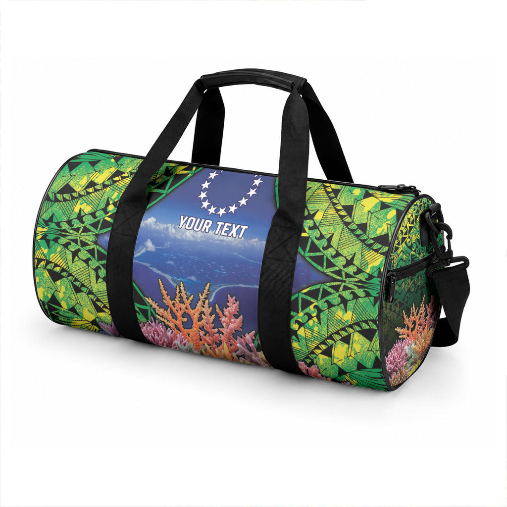 Penrhyn aka Tongareva Cook Islands Atoll Personalised Duffle Bag with Pacific Coral Reef Green Vibe LT9 - Polynesian Pride